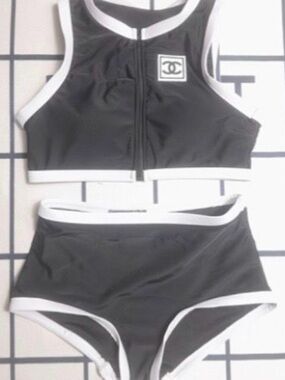 CC Black & White Two-Piece Swim Set